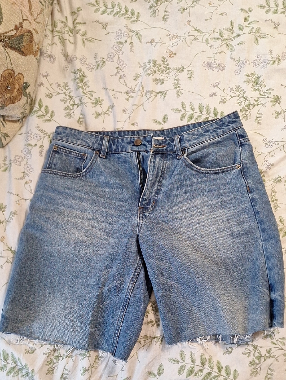 BDG Light Blue Long Denim Shorts
